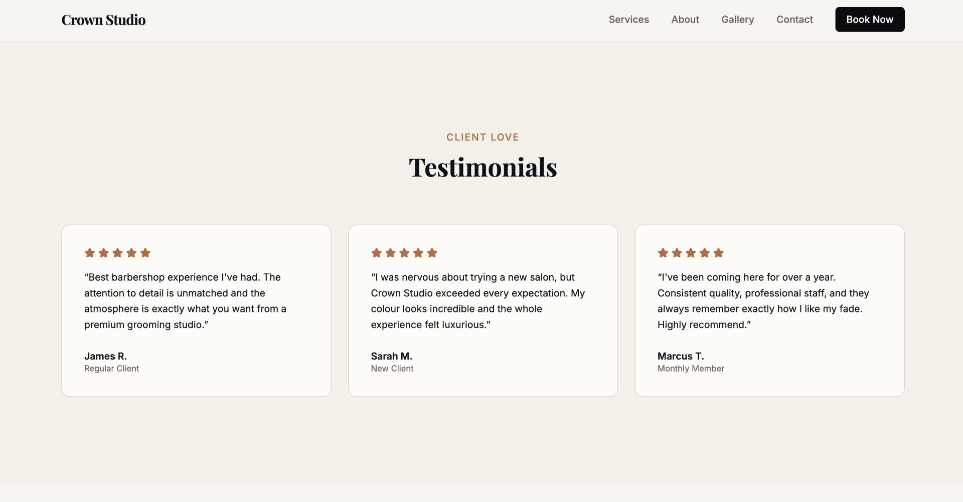 Crown Studio — client testimonials