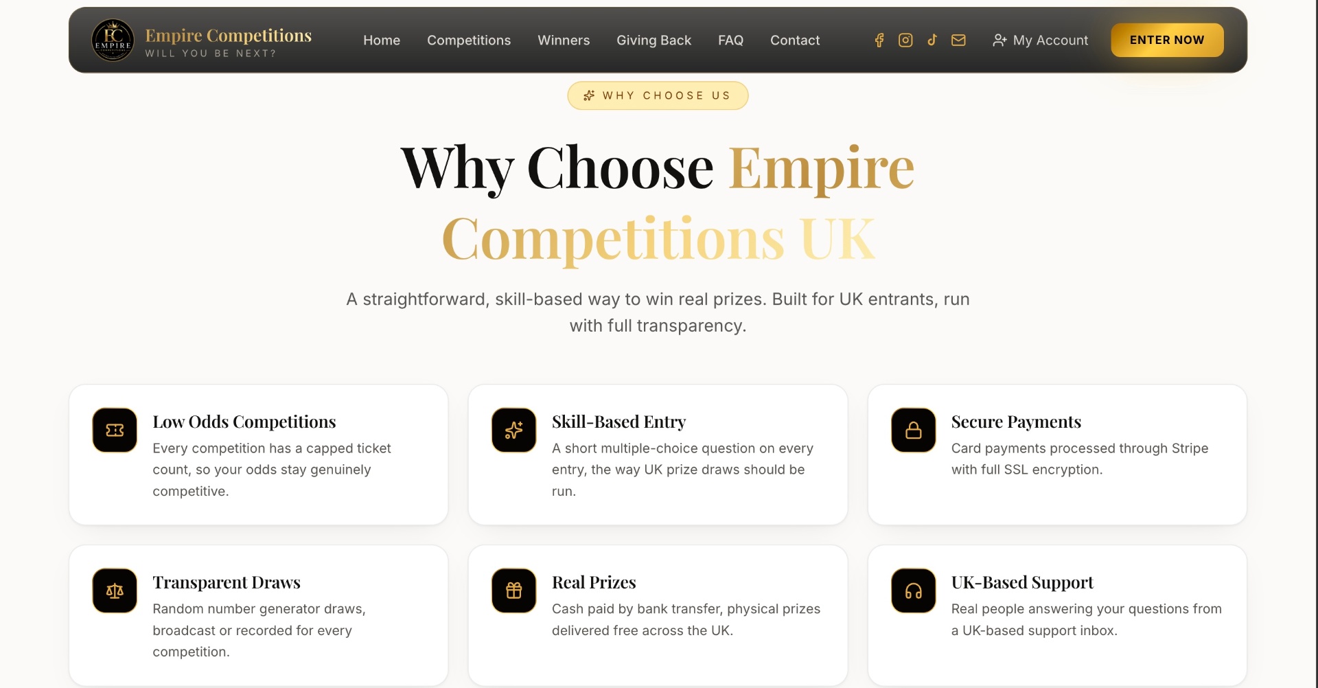 Empire Competitions UK — why choose us