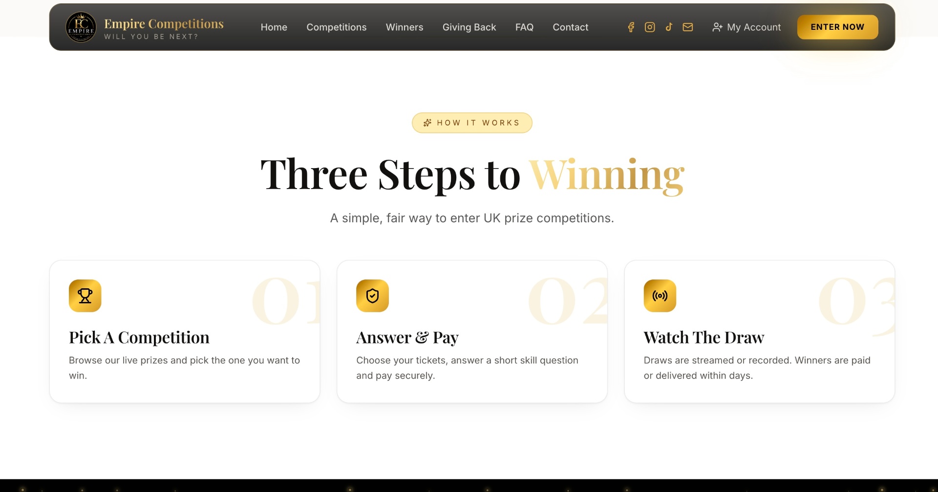 Empire Competitions UK — how it works