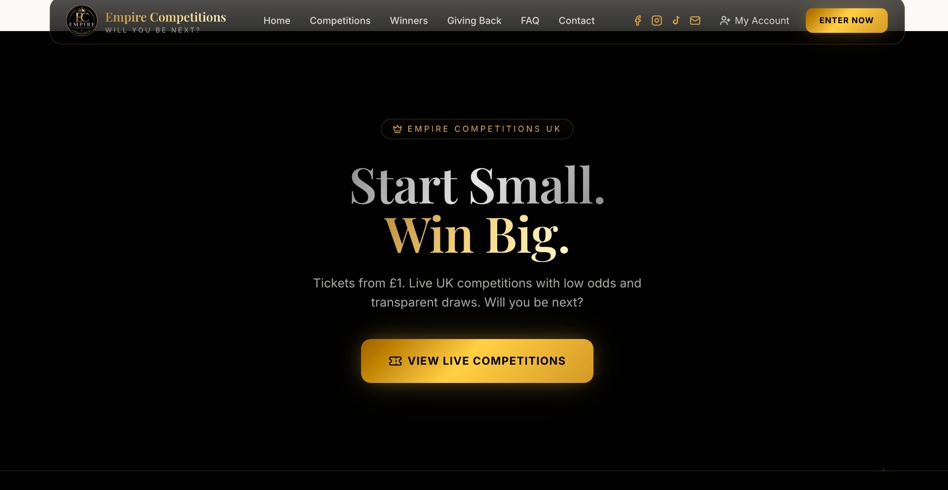 Empire Competitions UK — start small, win big