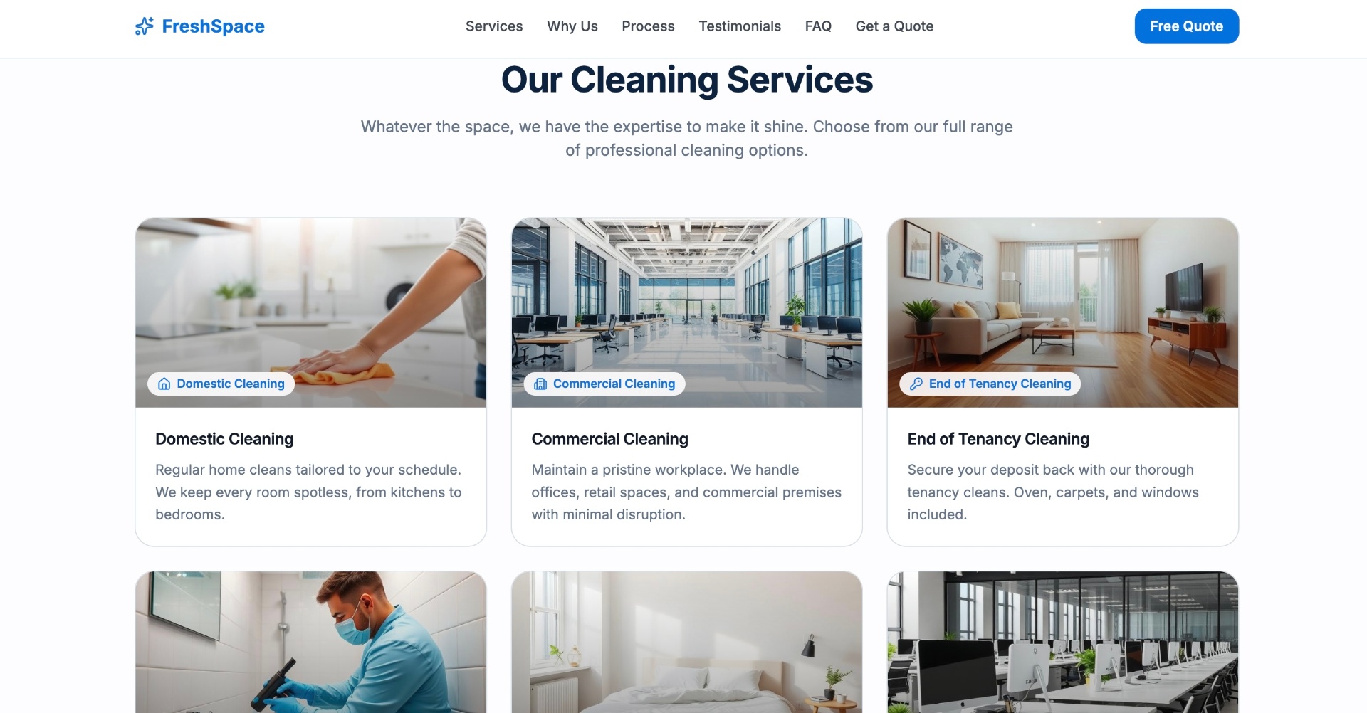 FreshSpace Cleaning — our cleaning services