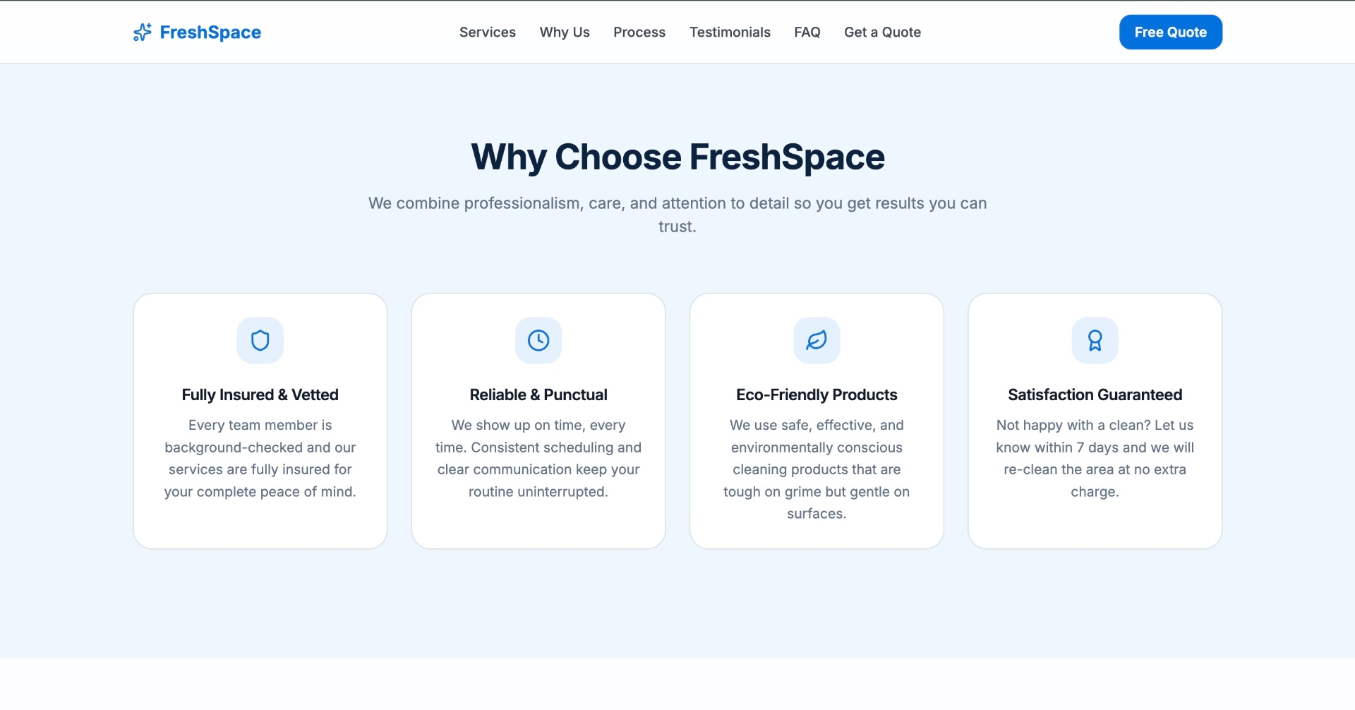 FreshSpace Cleaning — why choose FreshSpace