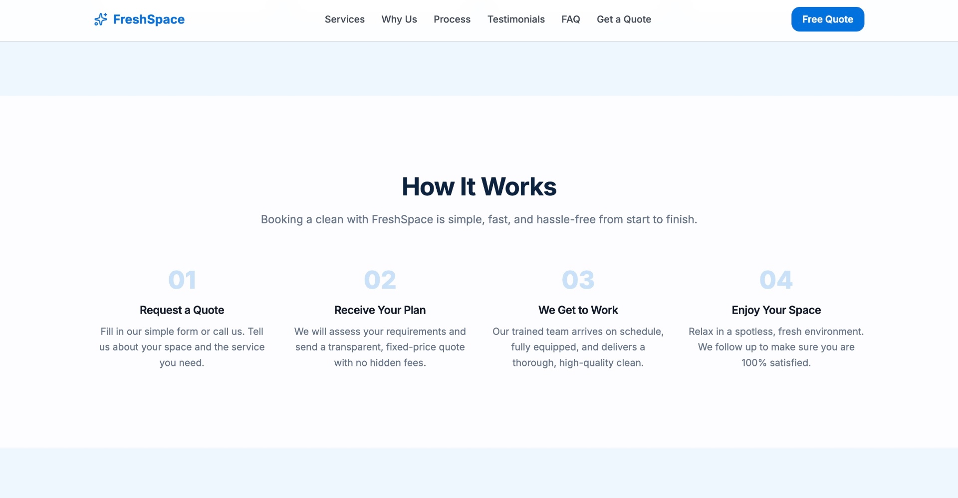FreshSpace Cleaning — how it works process