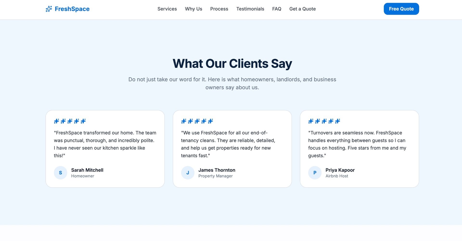 FreshSpace Cleaning — what our clients say