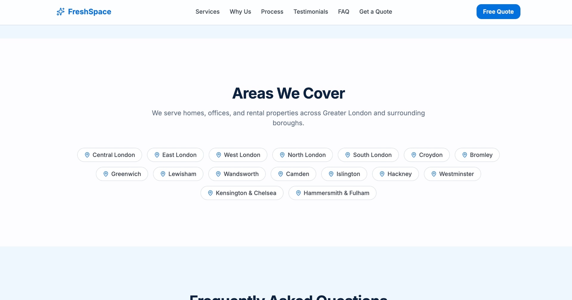 FreshSpace Cleaning — areas we cover
