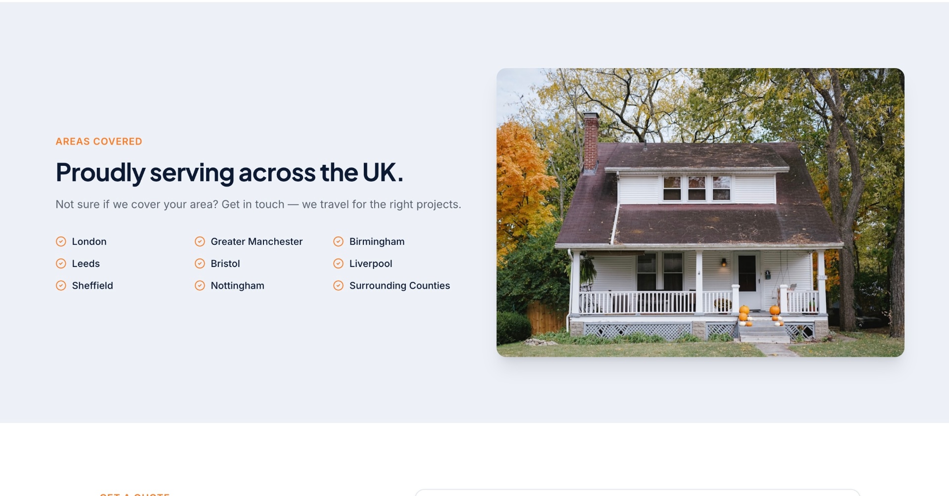 PrimeBuild — areas covered across the UK