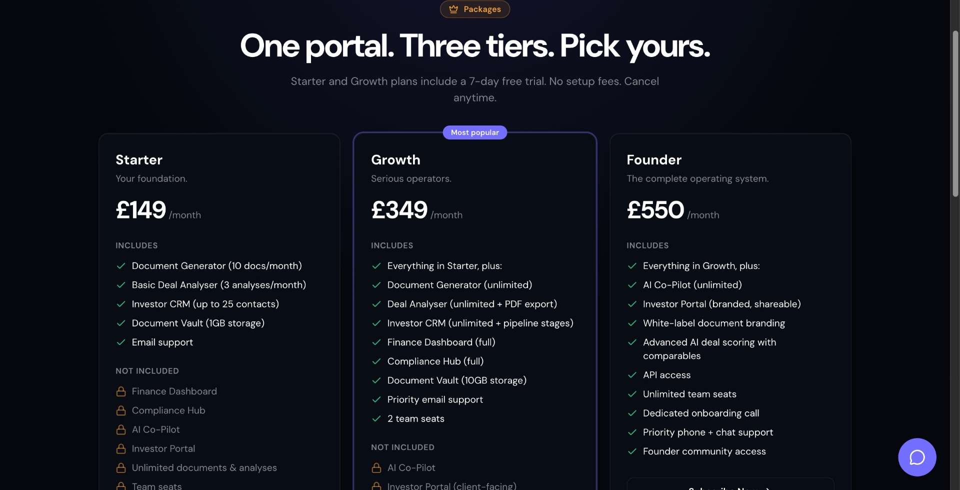 STRAT — packages & pricing tiers