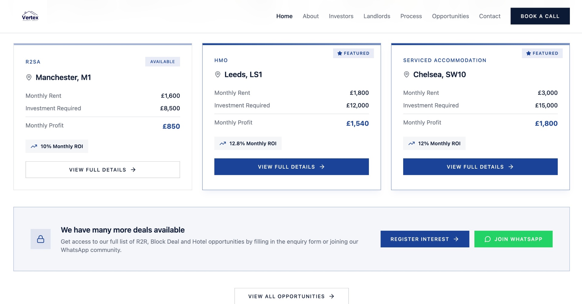 Vertex Property Group — featured investment opportunities