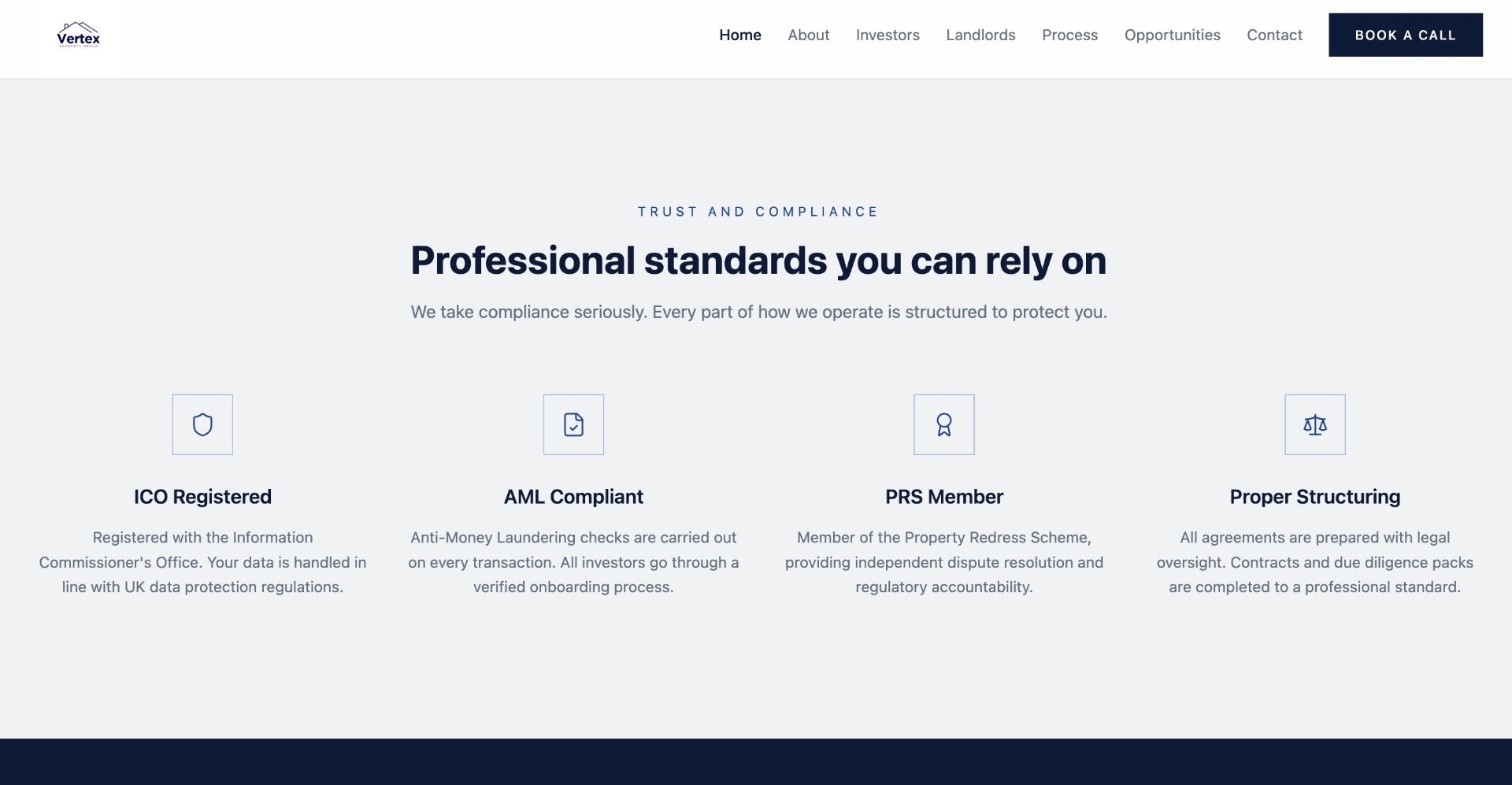 Vertex Property Group — trust and compliance